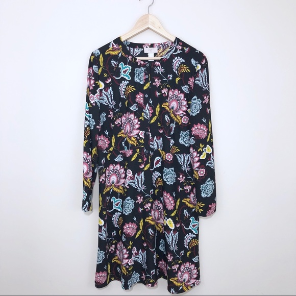 Ann Taylor Loft Floral Long Sleeve Dress 14P - Picture 1 of 6
